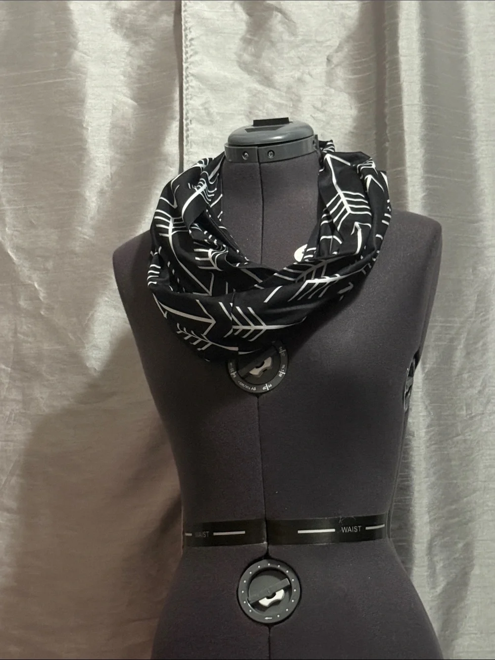 Black Arrow Print Infinity Scarf - Women Accessories